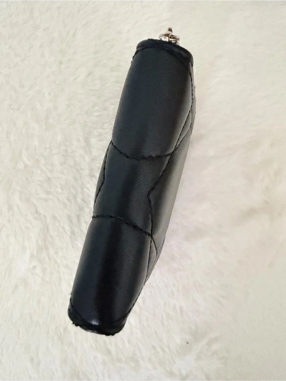 Tiffany & Co. Black Quilted Zip Wallet with Silver Heart Charm